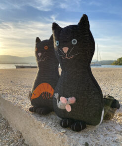 γάτες μαύρες υφαντά μαξιλάρια