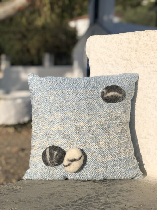 cushion with felt stones