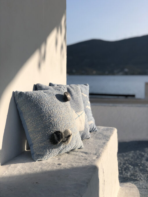 cushion with felt stones