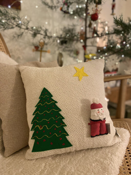 woven playful cushion santa claus