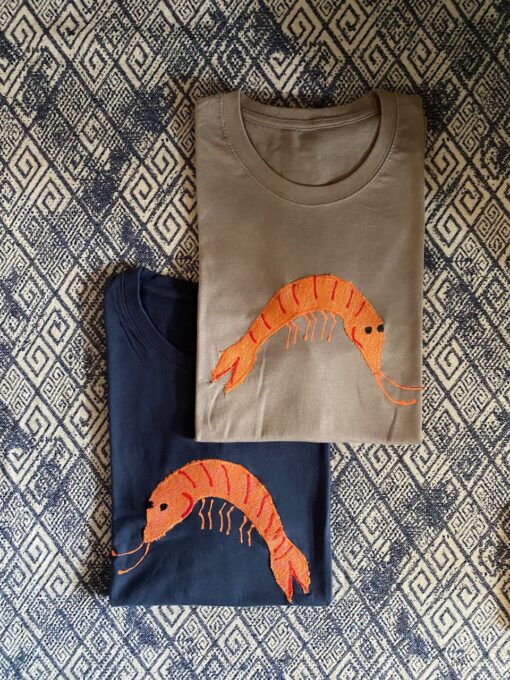 handmade shrimp t-shirt