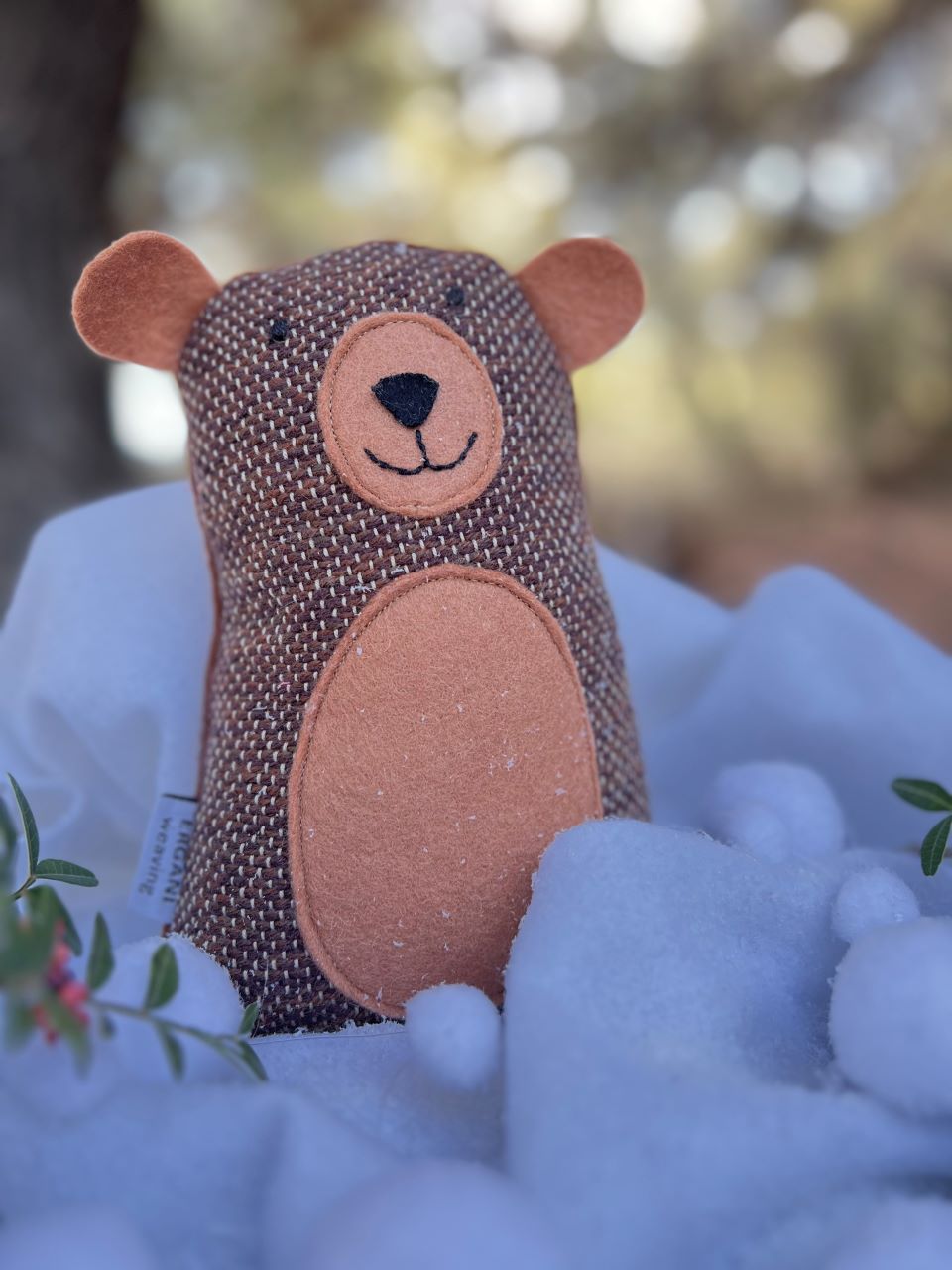 αρκουδάκι υφαντό κουκλάκι καφέ