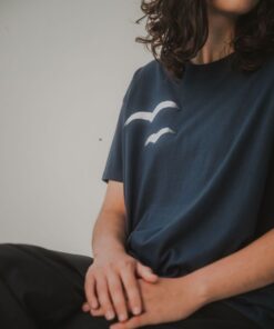 Χειροποίητη μπλούζα ΕΡΓΑΝΗ με υφαντούς γλάρους