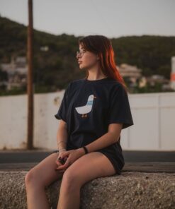 Βαμβακερή μπλούζα με υφαντό γλάρο από το ΕΡΓΑΝΗ